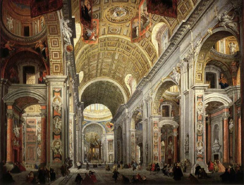 PANNINI, Giovanni Paolo Interior of Saint Peter's oil painting picture